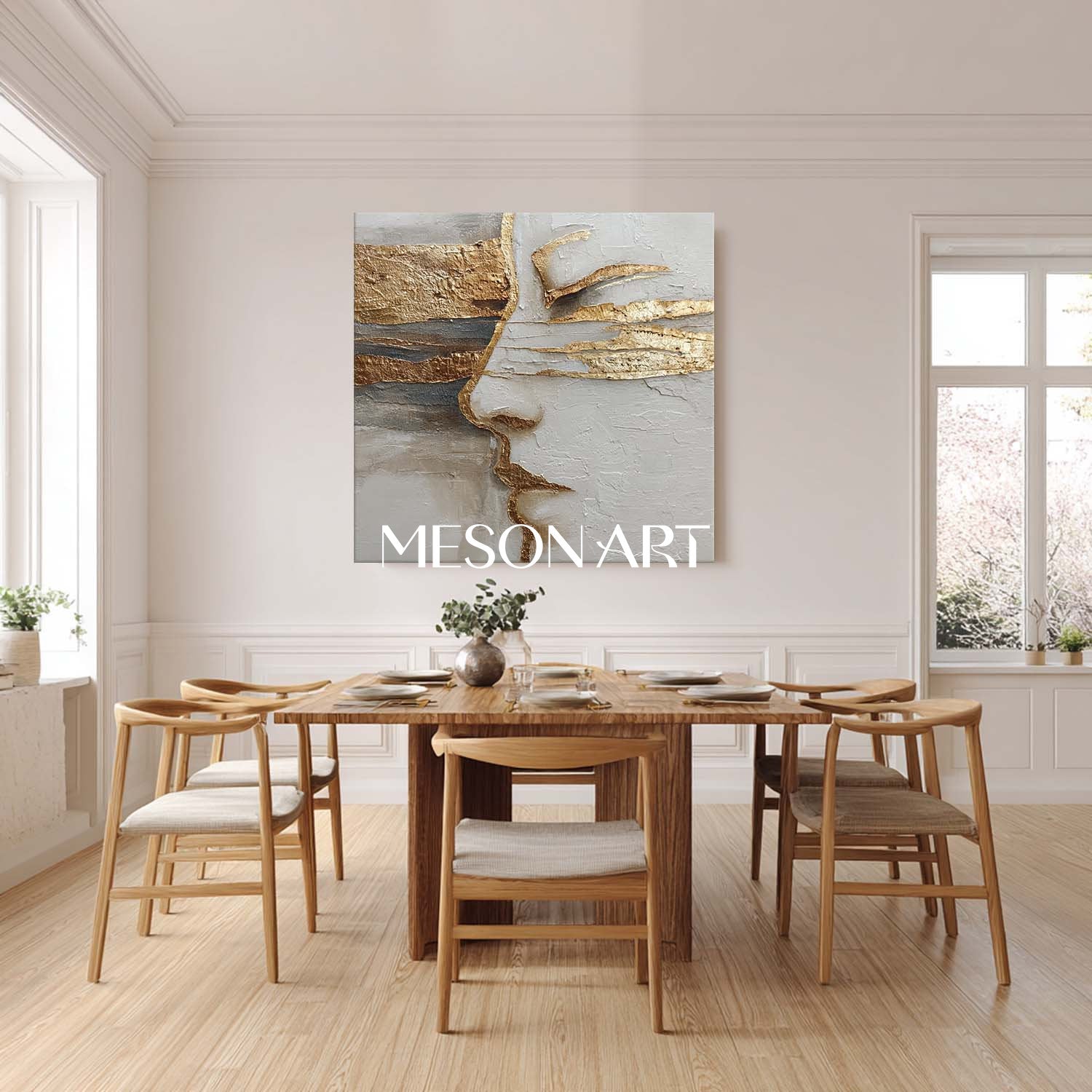 Gold and Gray Abstract Textured Wall Art Modern Textured Canvas for Home Décor
