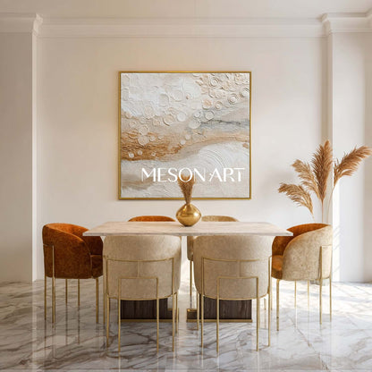 Earthy Bohemian Wall Decor – Minimalist Textured Canvas for Bedrooms