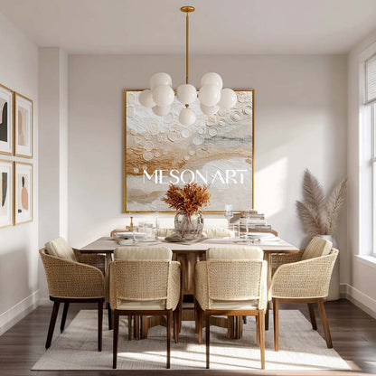 Earthy Bohemian Wall Decor – Minimalist Textured Canvas for Bedrooms