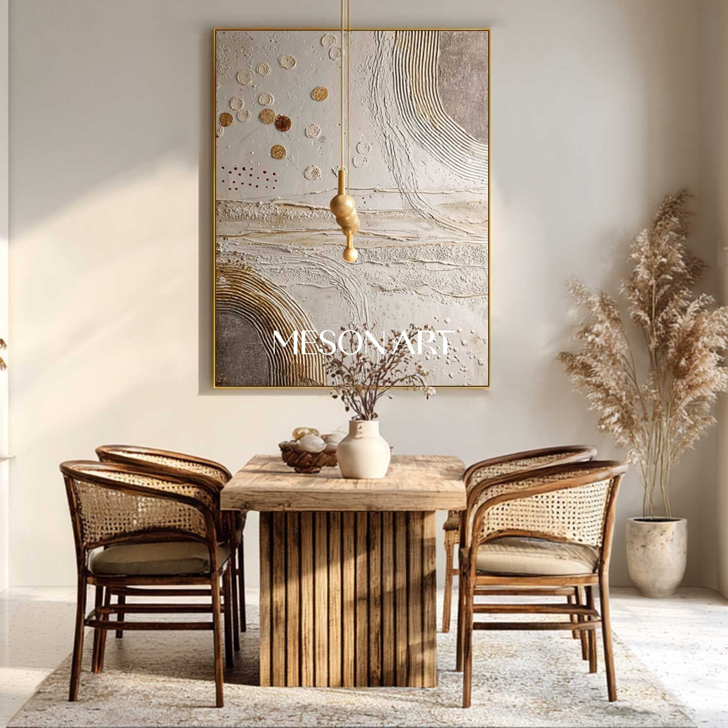 Vibrant Boho Style Canvas Art – Colorful, Textured Wall Decor for Bedrooms