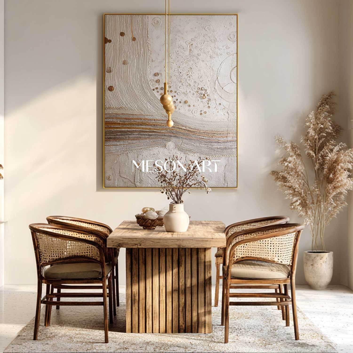 Boho Wall Art – Eclectic Handmade Art Canvas for Modern Living Room Spaces