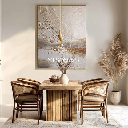 Bohemian Art for Home Decor – Hand-Painted, Textured Canvas for Living Rooms