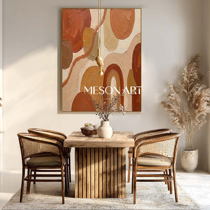 Original Bohemian Minimalist Painting Abstract Linear Wall Art Decoration for Bedroom