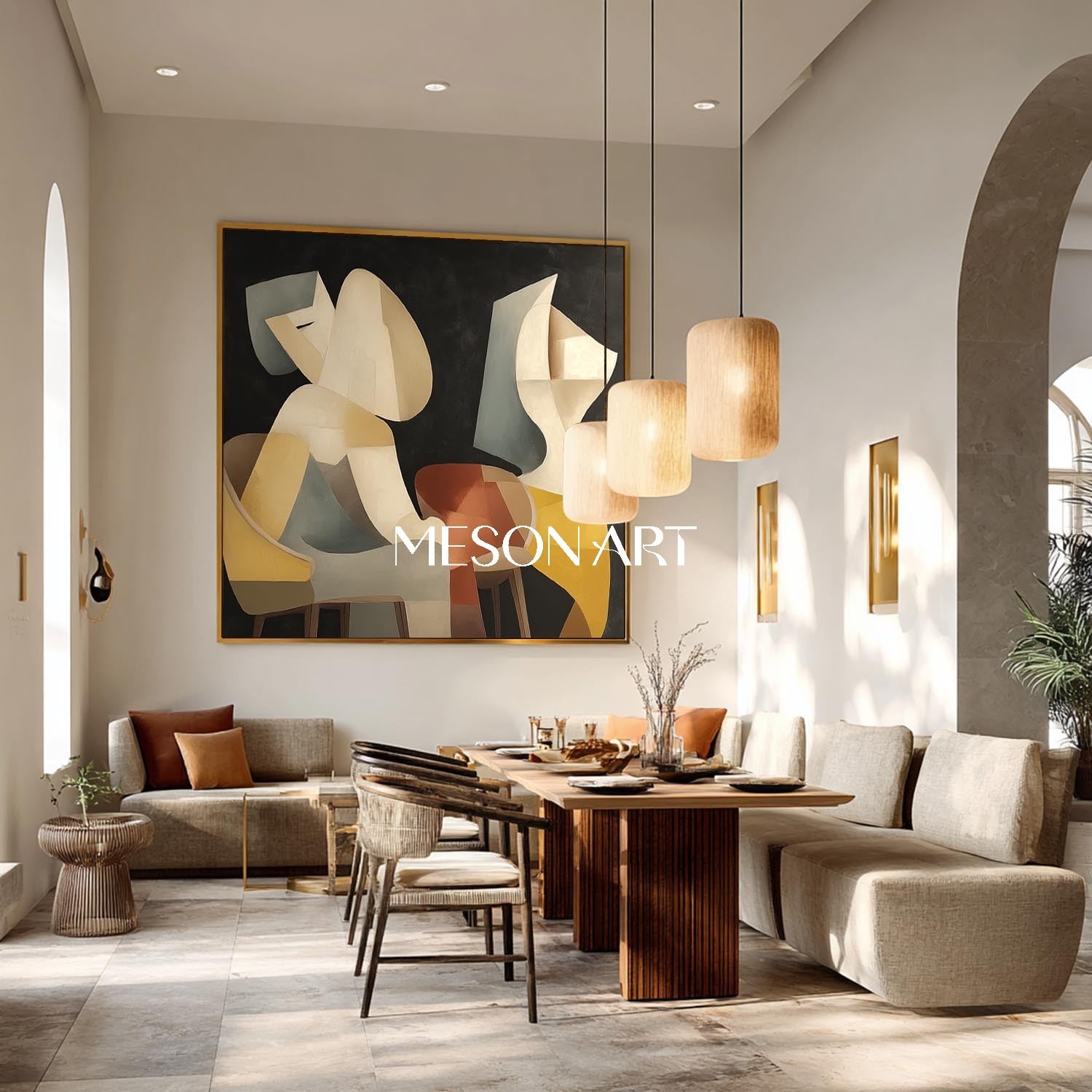 Original Cubism Canvas Modern Abstract Picasso Style Painting Wall Art