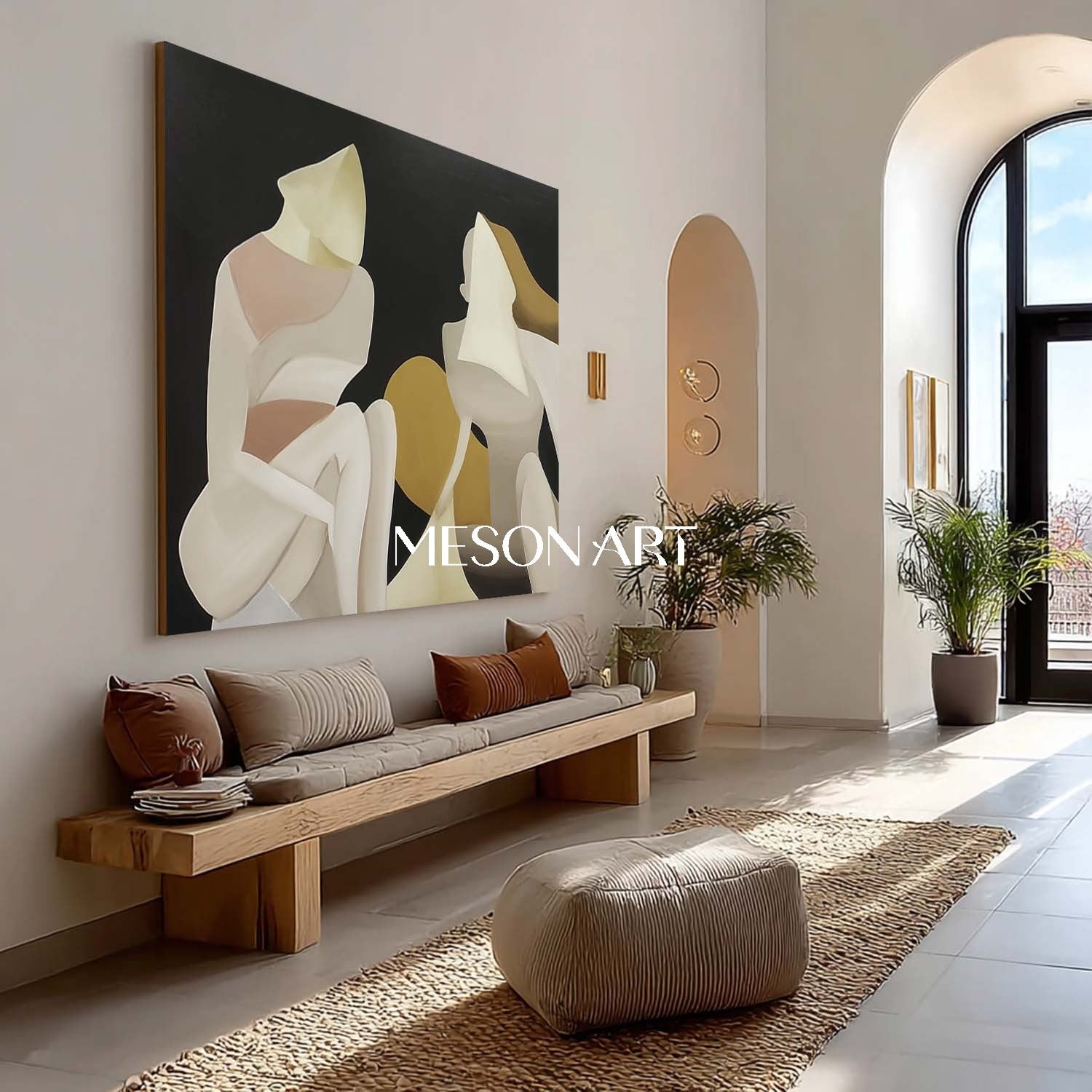 Order Large Minimalist Abstract Oil Painting for Office Wall or Lounge