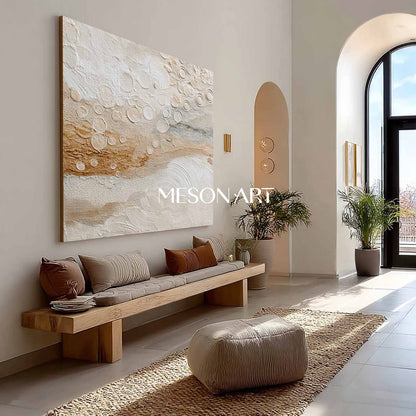 Earthy Bohemian Wall Decor – Minimalist Textured Canvas for Bedrooms