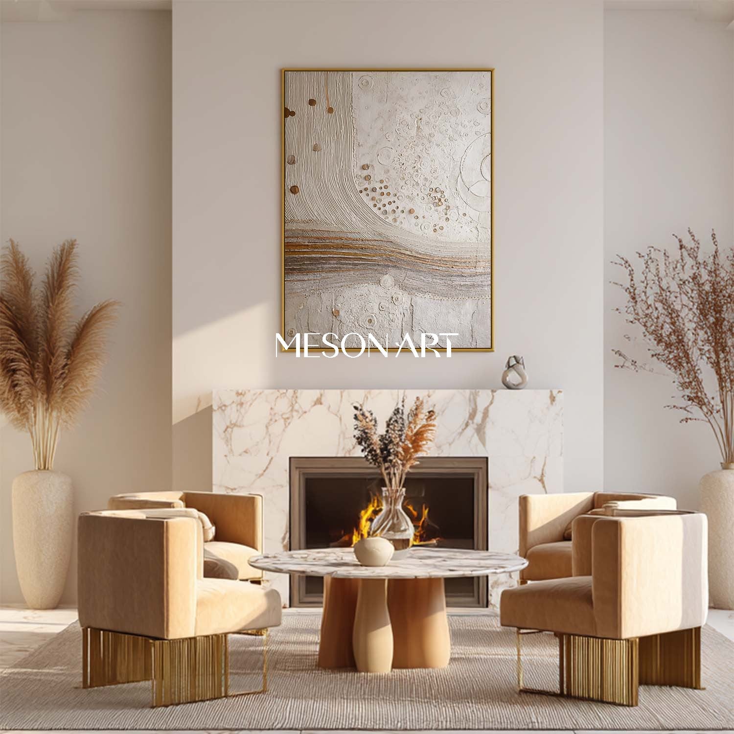 Boho Wall Art – Eclectic Handmade Art Canvas for Modern Living Room Spaces