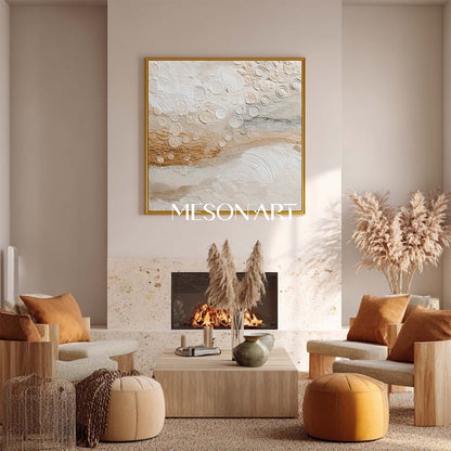 Earthy Bohemian Wall Decor – Minimalist Textured Canvas for Bedrooms