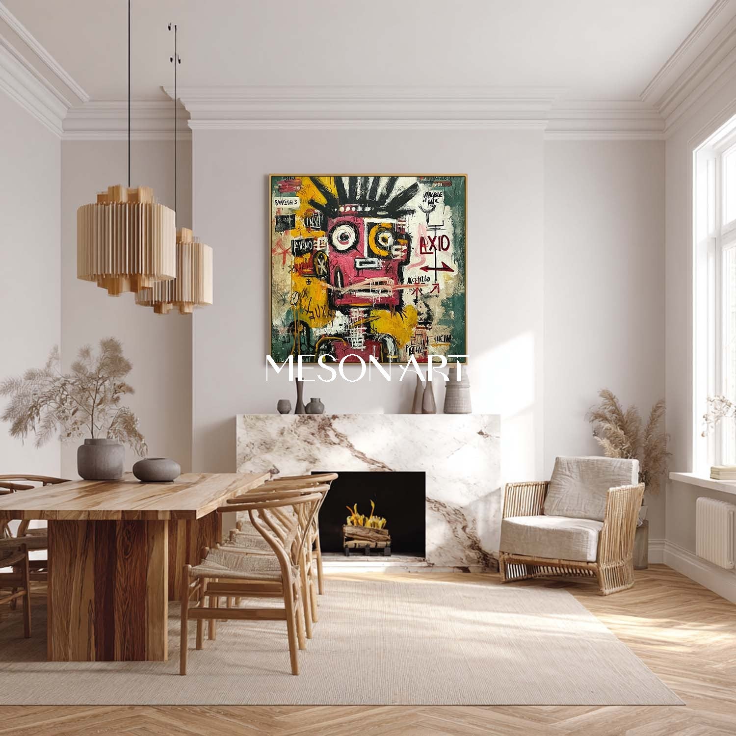 Buy Large Basquiat Style Art Abstract Graffiti Wall Canvas for Hallway