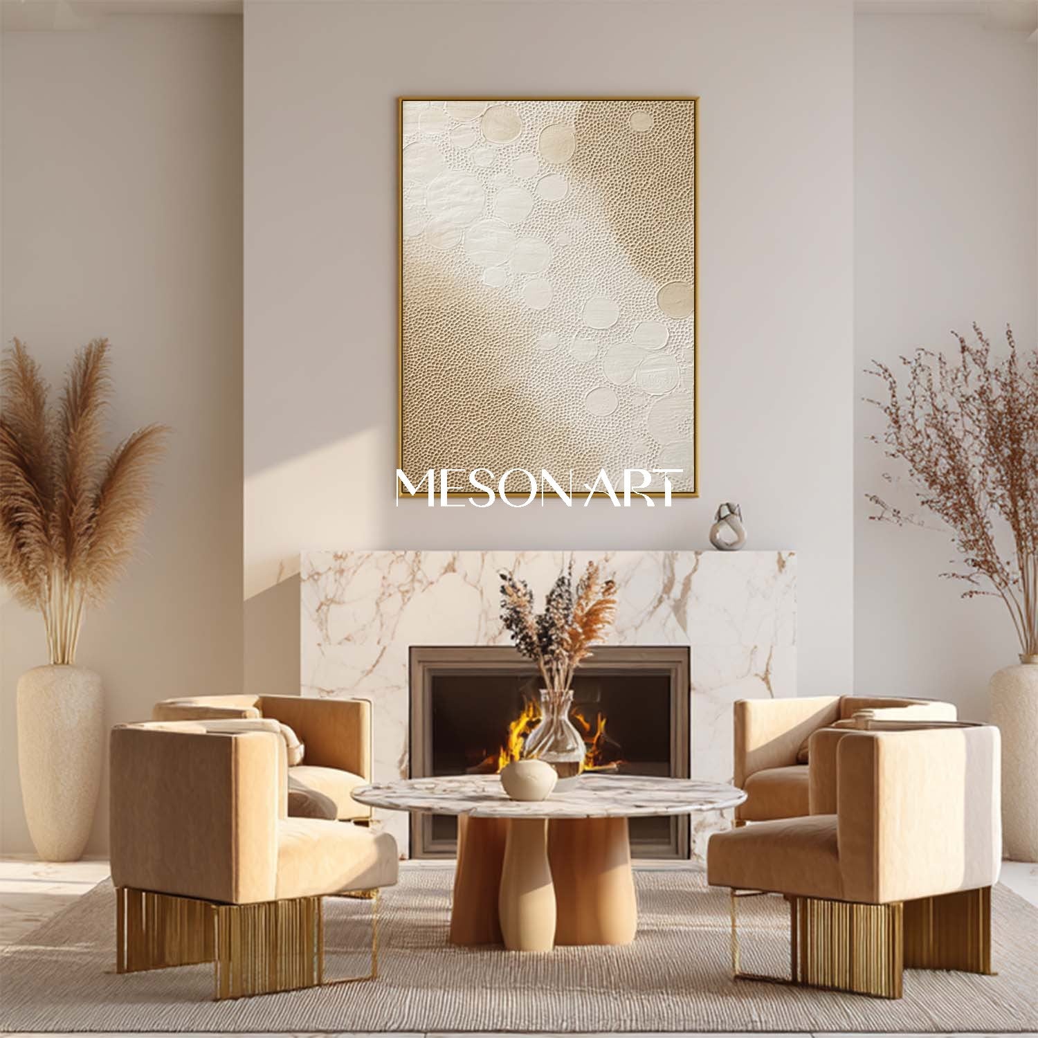 Textured Boho Wall Decor – Handmade Canvas for Bedrooms & Offices