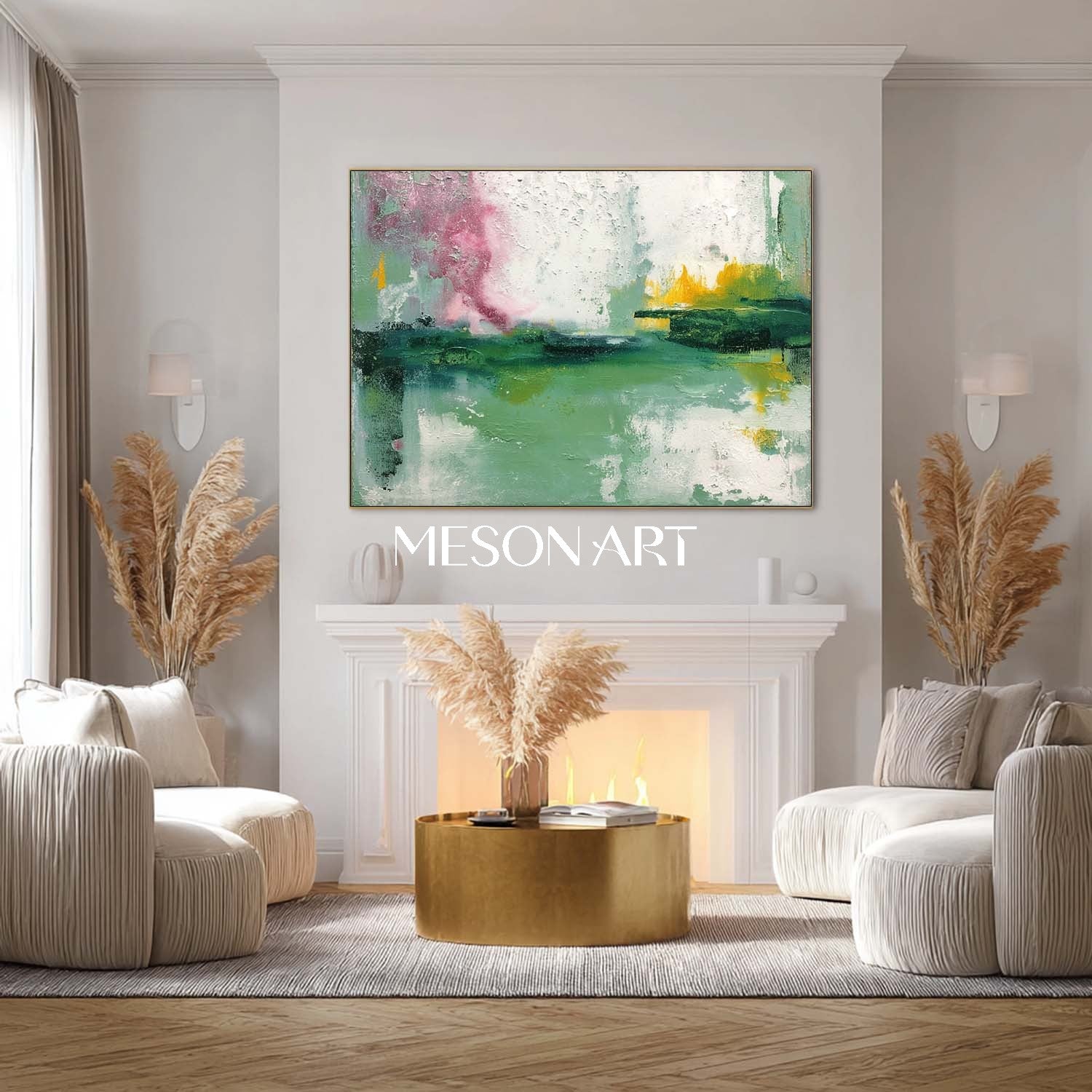 White and Green Abstract Paintings for Sale Dining Room White and Green Wall Art Decor