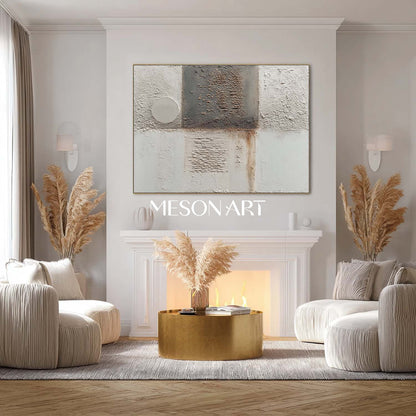 Buy Wabi-Sabi Minimalist Textured Wall Art Large Abstract Grey Canvas