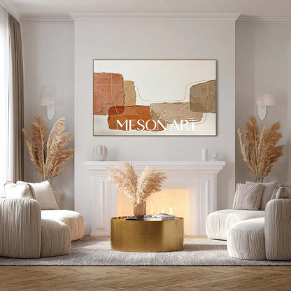 Terracotta Wall Art Earth Tone Abstract Art Southwestern Home Decor
