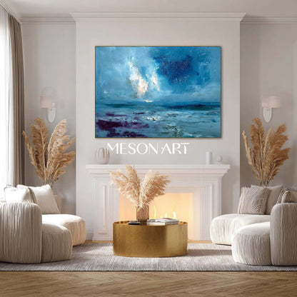 Dark Blue Abstract Art for Sale Dark Blue Abstract Canvas Wall Painting