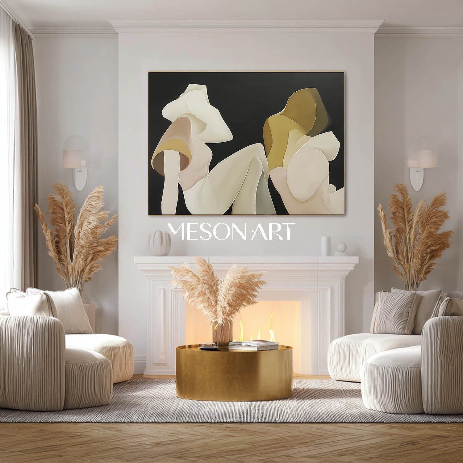 Order Big Original Minimalist Art with Nude Tones for Office or Lounge