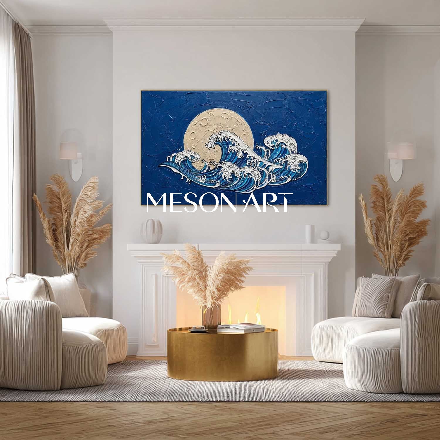 Japanese Ukiyo-e Style Art Modern Coastal Home Decor Unique Housewarming Gift Idea