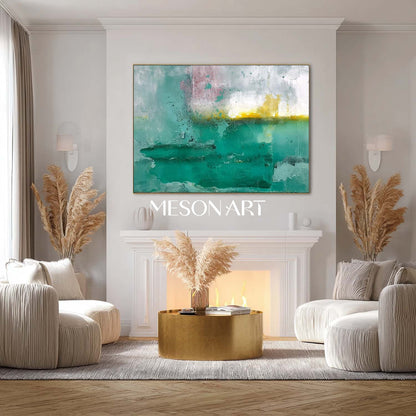 Buy Green Abstract Art Fireplace Sage Green Canvas Wall Decor Painting