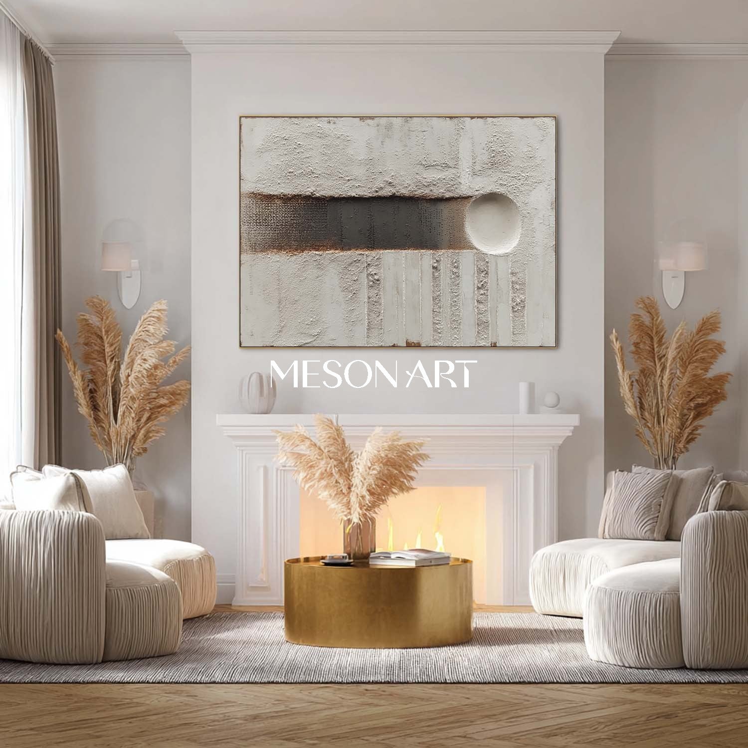 Buy Wabi-Sabi Minimalist Textured Wall Art Large Abstract Gray Canvas