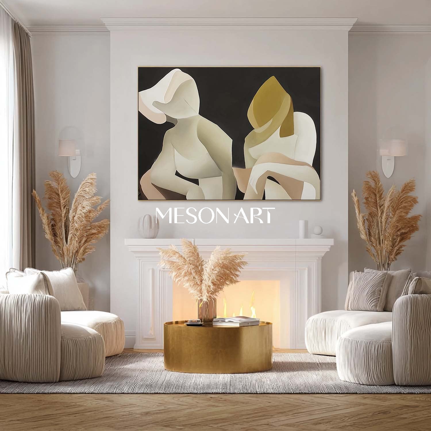 Buy Modern Minimalist Abstract Oil Painting for Living Room or Office