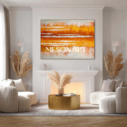Abstract Nature Fall Colors Wall Art Contemporary Autumn Forest Canvas 