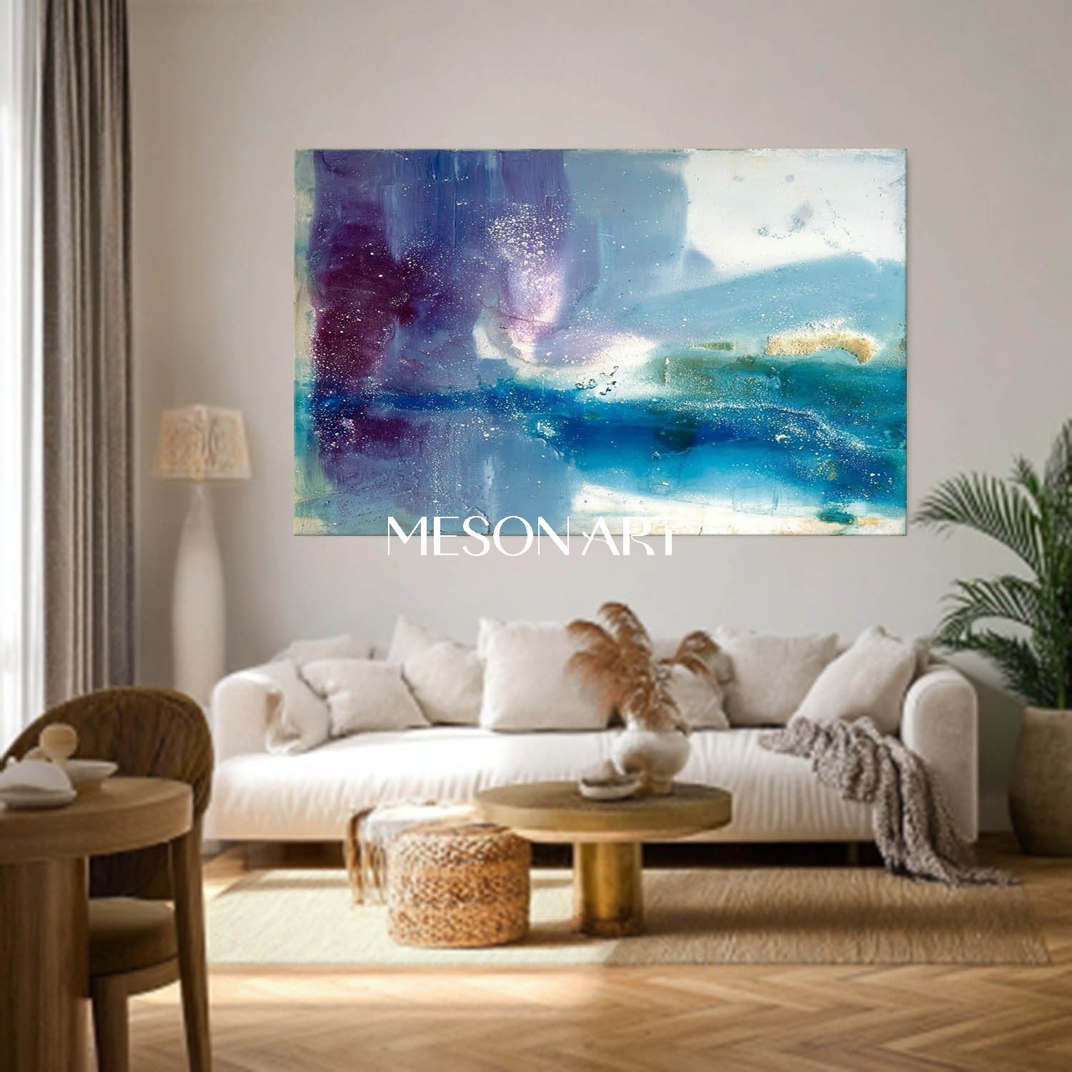 Large Blue Abstract Art Wall Decor Blue Abstract Oil Paintings for Sale