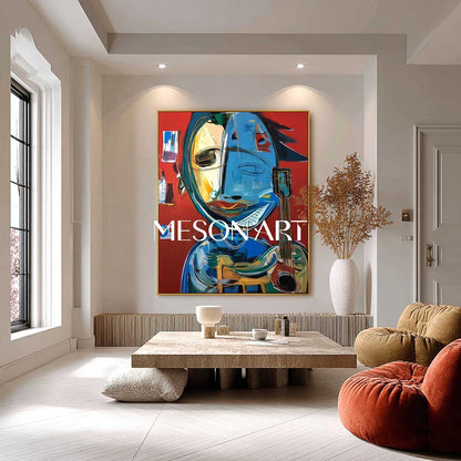Guitarist Graffiti Abstract Canvas Art Picasso Original Graffiti Painting