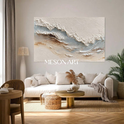 Large White Ocean Wave Texture Wall Mural Living Room Wave Wall Decor