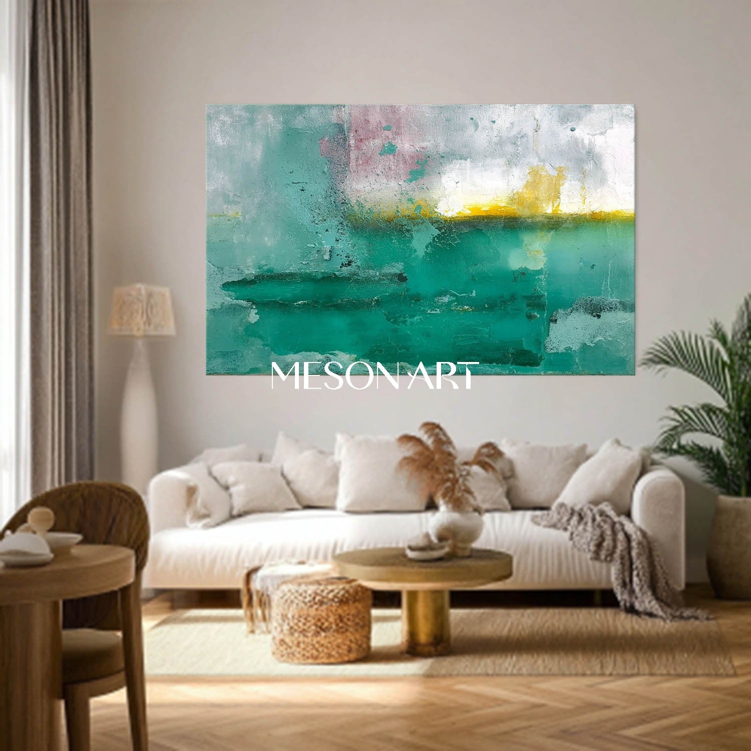 Buy Green Abstract Art Fireplace Sage Green Canvas Wall Decor Painting