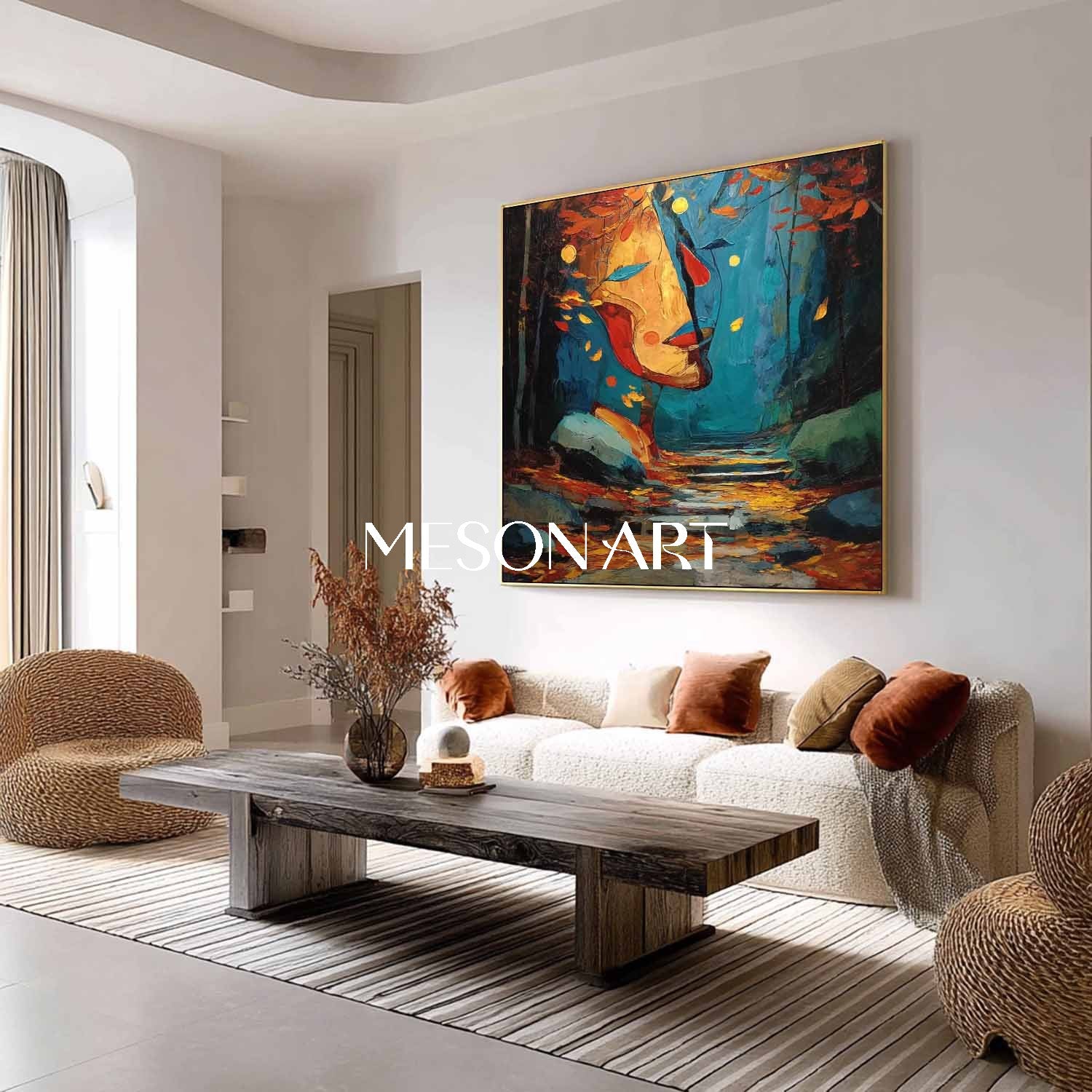 Handcrafted Autumn Art – Large Canvas with Fall Landscape for Sale