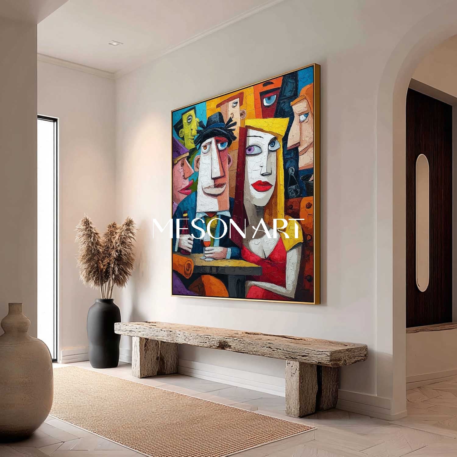 Vibrant Pop Art Restaurant Painting – Unique Canvas for Dining Room Decor