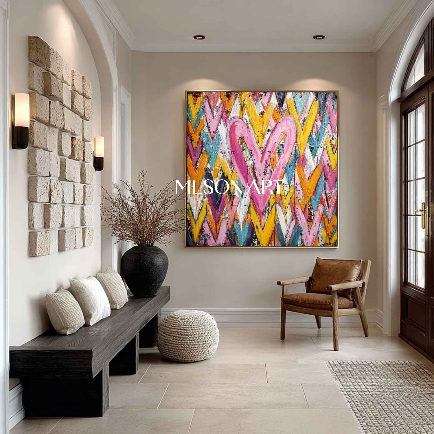 Heart graffiti abstract art for sale Heart wall decoration ideas Valentine's Day heart gift