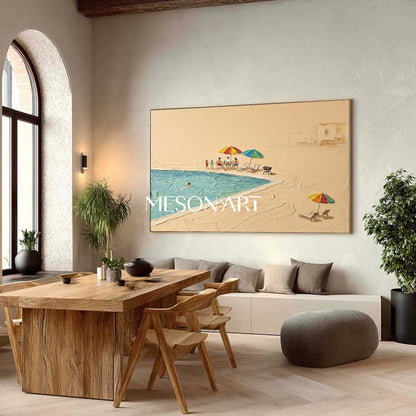 Large Canvas Art Beach Themed Art Desert Coastal Village Art Gallery Quality Decor Art