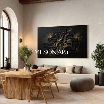 Executive Office Centerpiece, Living Room Statement Canvas, Meaningful Interior Fine Art, Framed Wabi-Sabi Painting.