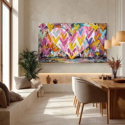 Large Heart Graffiti Abstract Canvas Art Heart Wall Decor Ideas Valentine's Day LOVE Artwork Gift