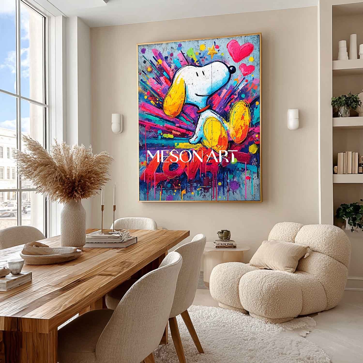 Snoopy Graffiti Abstract Art Snoopy Pop Canvas Art Snoopy Graffiti Canvas Wall Decor Painting