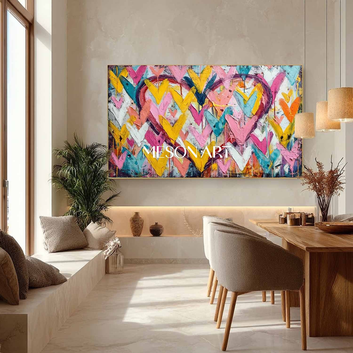 Large Heart shaped graffiti street abstract art for sale Heart shaped wall art decoration ideas