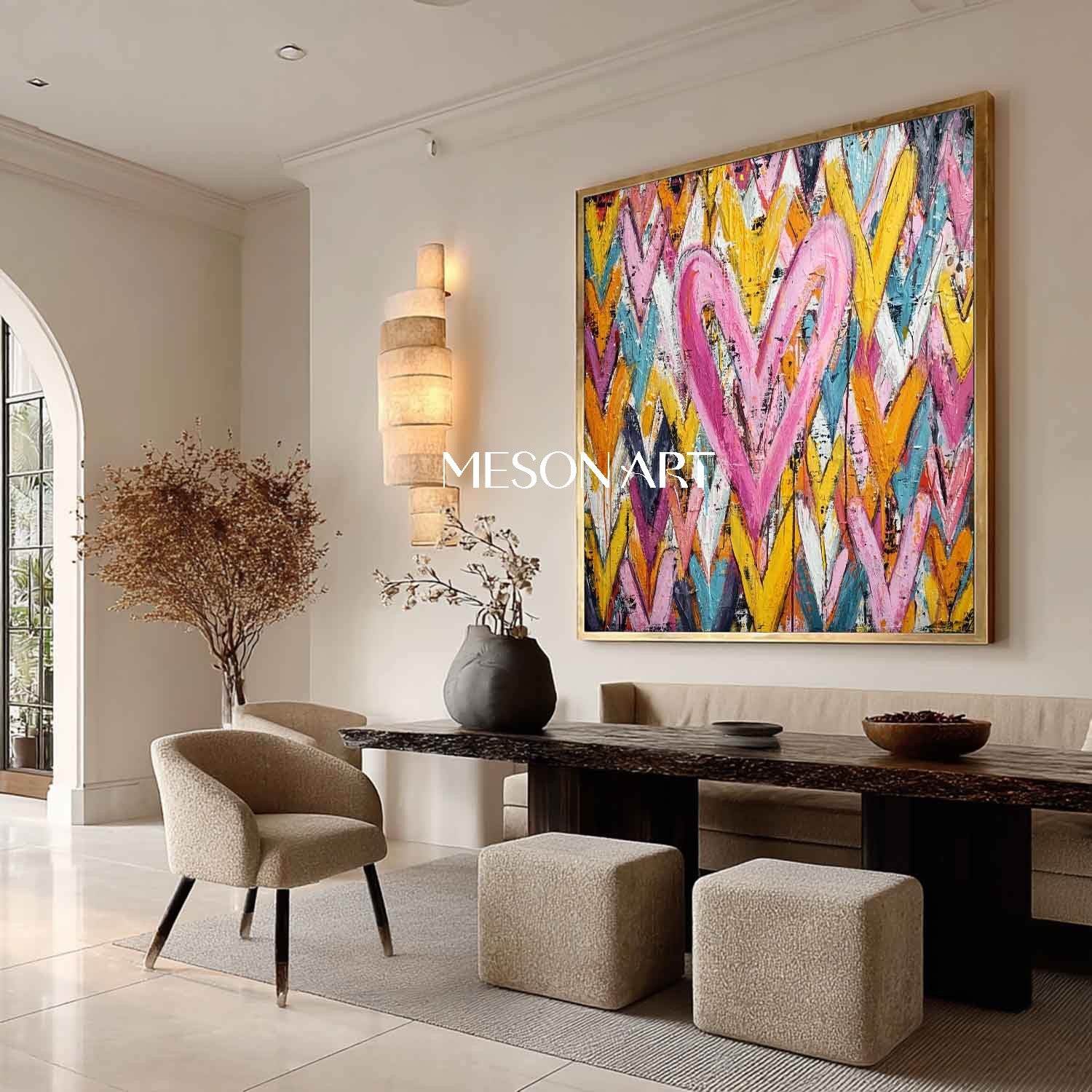 Heart graffiti abstract art for sale Heart wall decoration ideas Valentine's Day heart gift