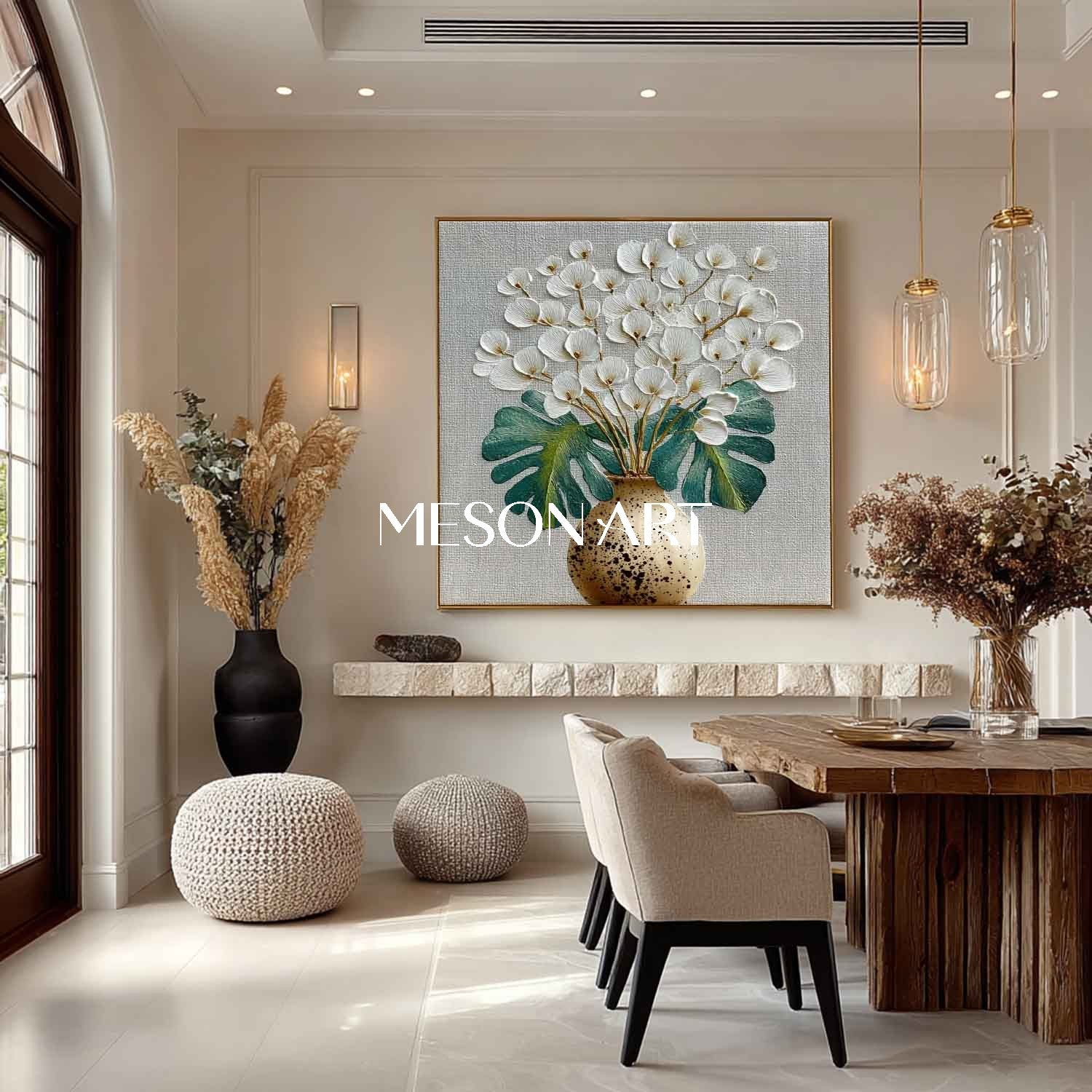 Modern Floral Canvas Made-to-Order Flower Paintings Abstract Floral Art for Minimalist Homes