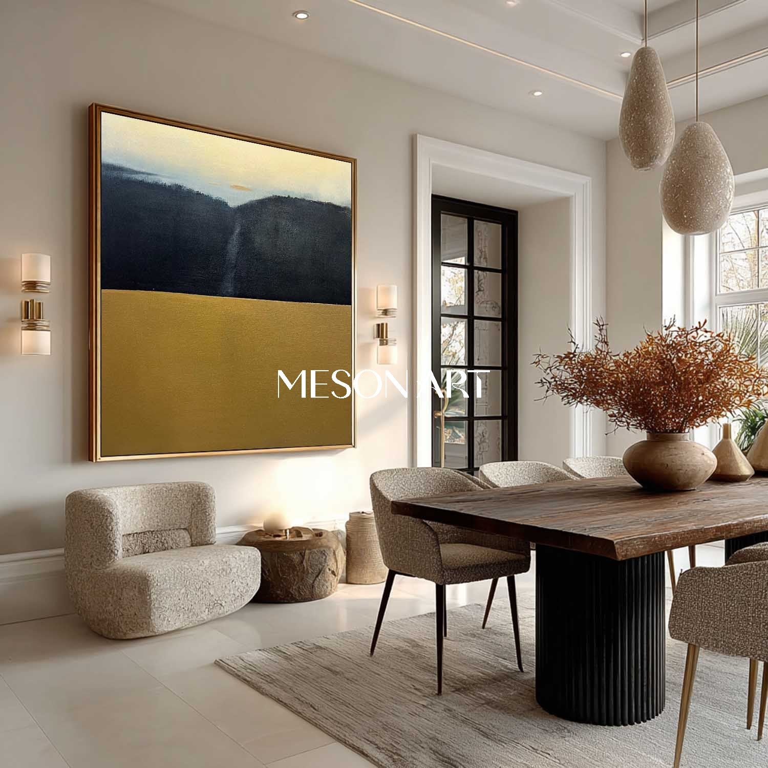 Medieval Brown Abstract Art Brown Abstract Canvas Wall Art Decoration