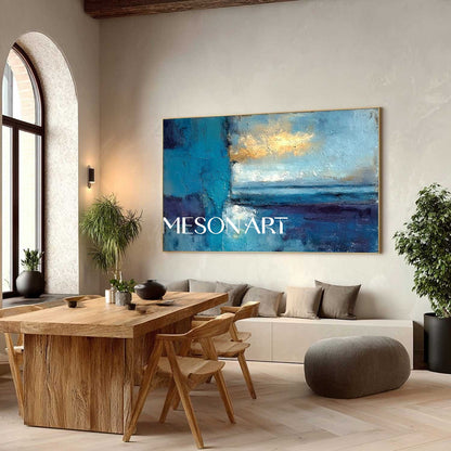 Dining Room Blue Abstract Wall Painting Blue Abstract Art for Sale