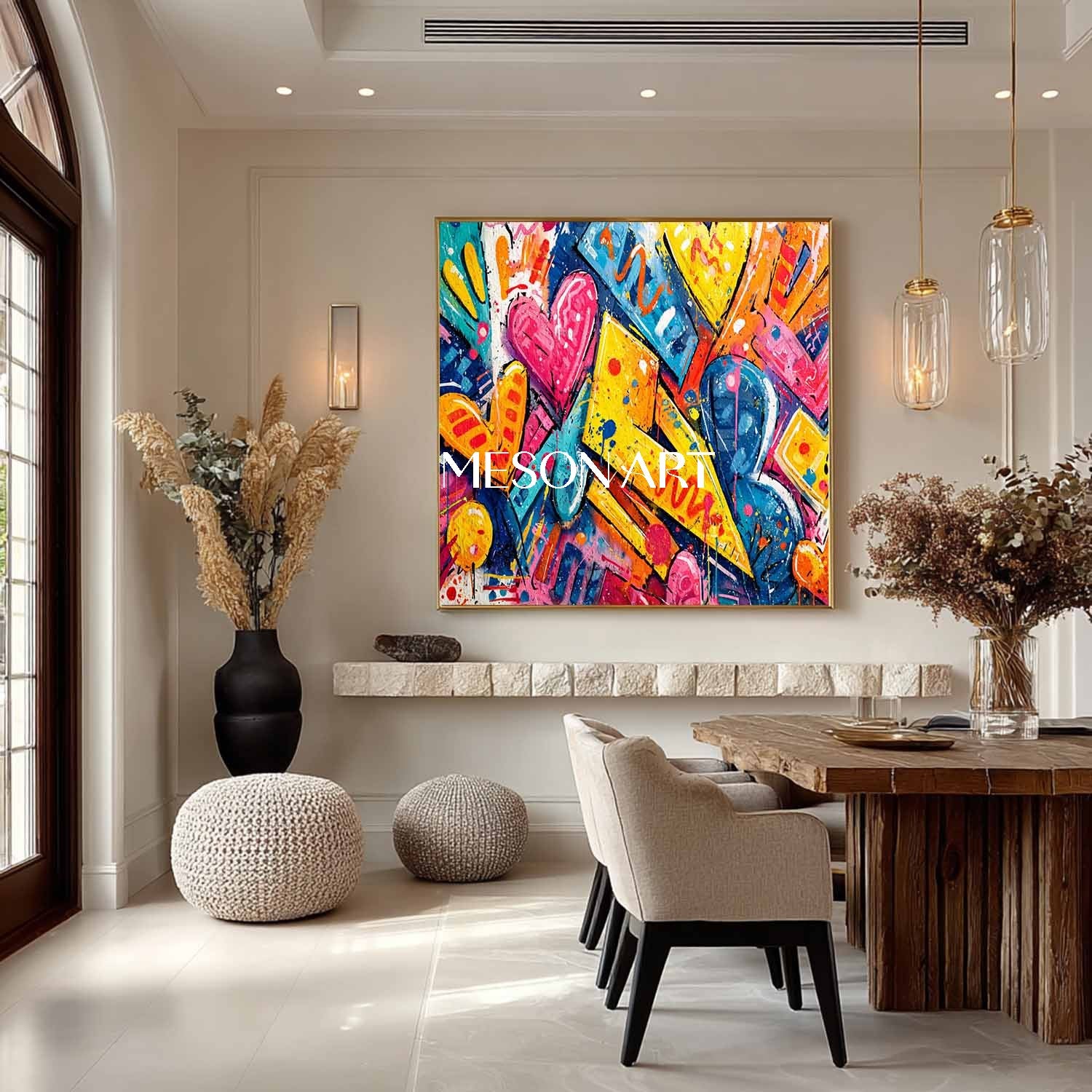Large Love Heart Cartoon Graffiti Abstract Art Love Heart Graffiti Home Wall Art Decoration Ideas