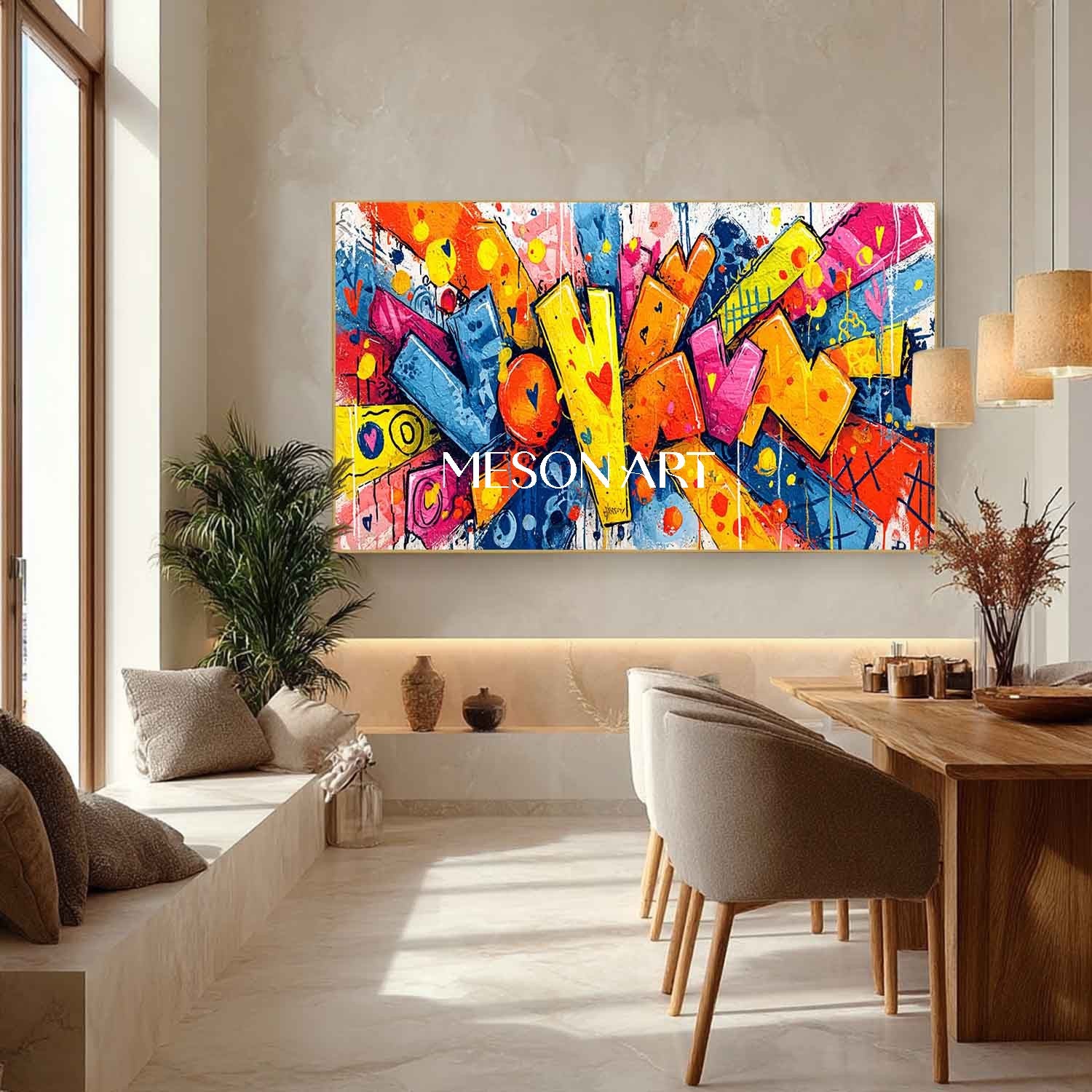 Heart shaped cartoon graffiti abstract art for sale Heart shaped graffiti wall art decoration ideas