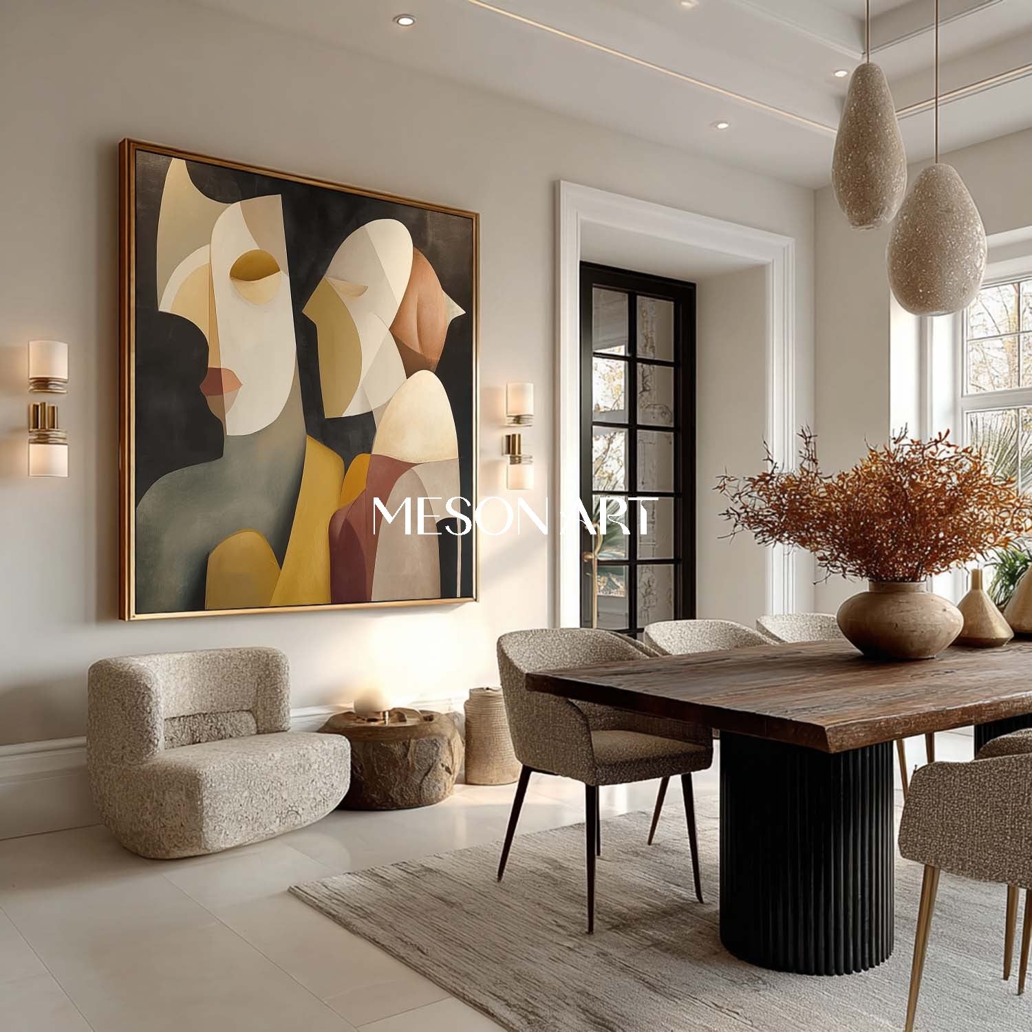 Cubism Portrait Modern Minimalist Abstract Picasso Style Canvas Art