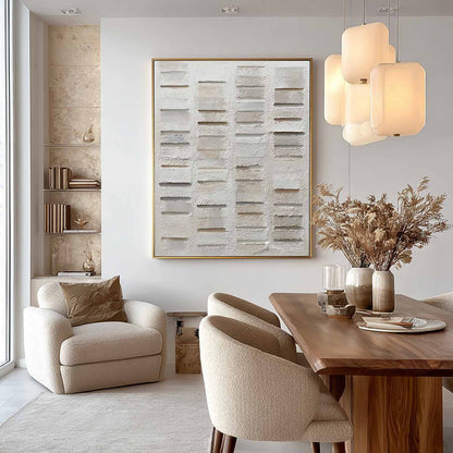 3D Grayish White Abstract Canvas Art Grayish White Texture Painting Grayish White Wall Art Decor