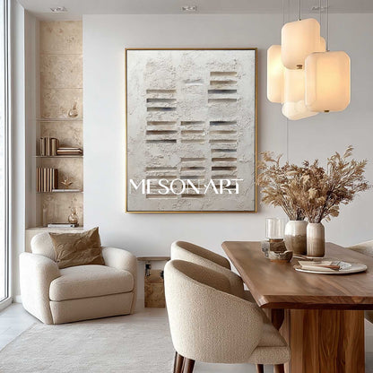 Large 3D Off-white wall art decoration Off-white texture painting Off-white abstract canvas art