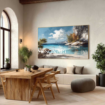 Seaside Painting For Entryway Buy Beach Wall Art Online Blue Ocean Wall Art Sea Oil Paintings