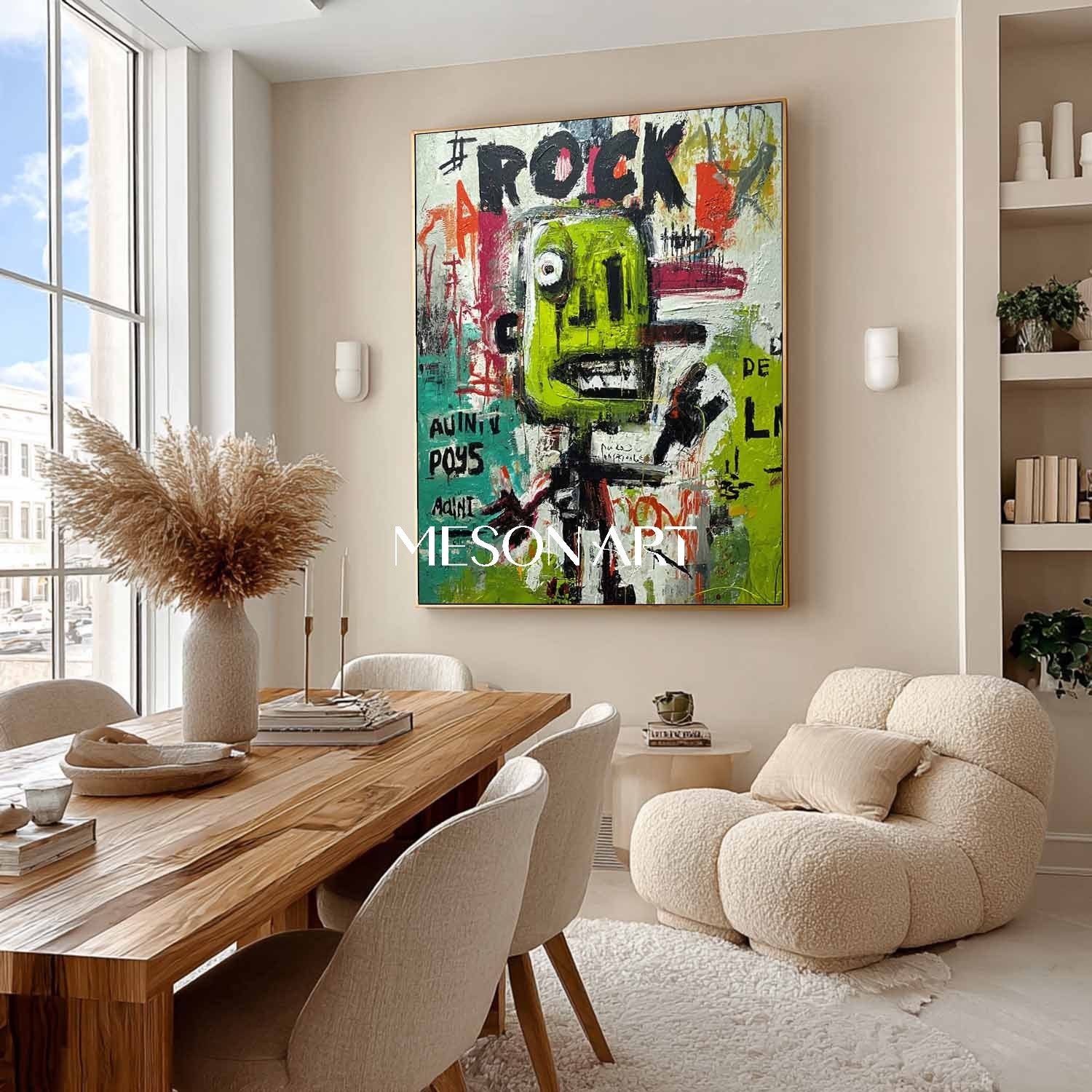 Neo Expressionist Green Abstract Painting Contemporary Art Canvas