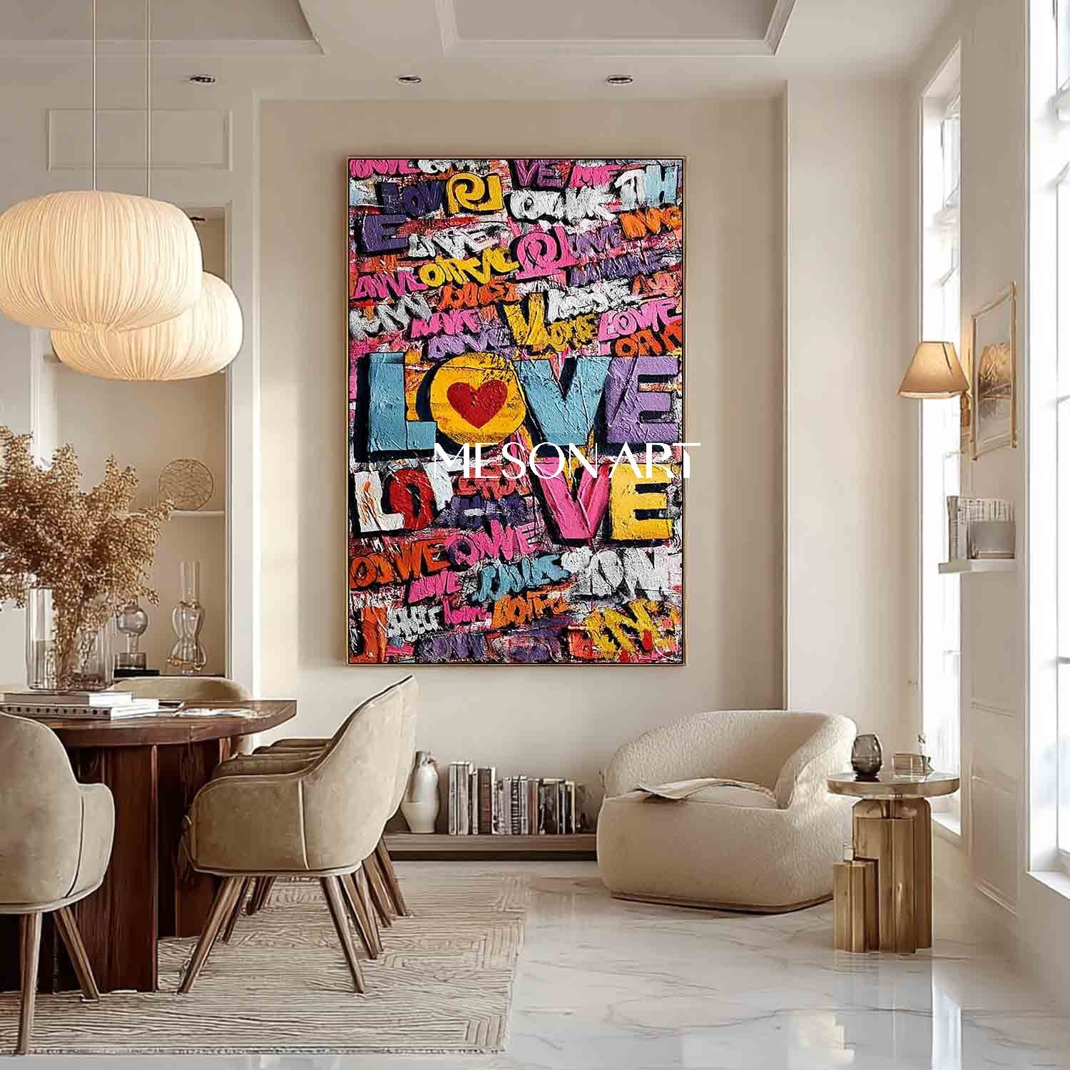 Large LOVE wall art decoration New house decoration ideas Valentine's Day LOVE art gifts