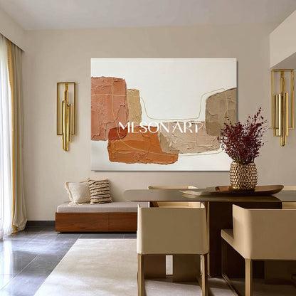 Terracotta Wall Art Earth Tone Abstract Art Southwestern Home Decor