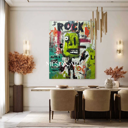 Neo Expressionist Green Abstract Painting Contemporary Art Canvas